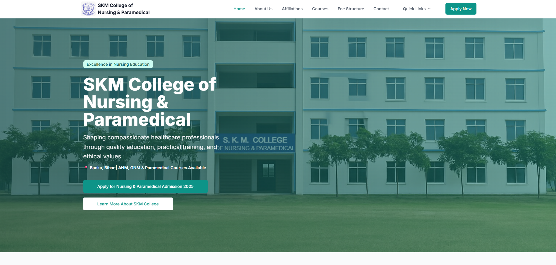 S.K.M College Website